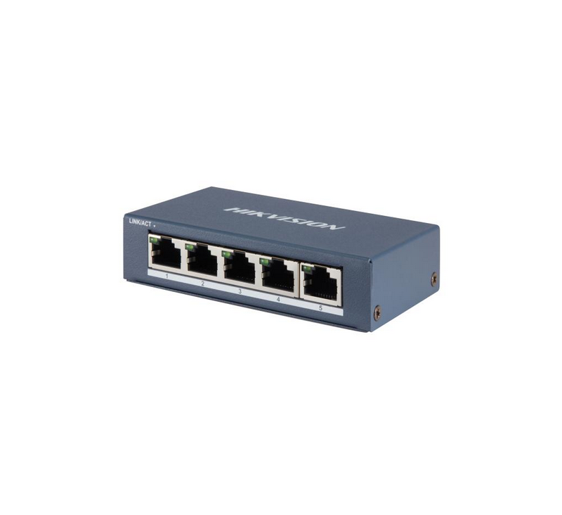 5 Gigabit RJ45 ports - Desktop Steel Case Unmanaged Switch